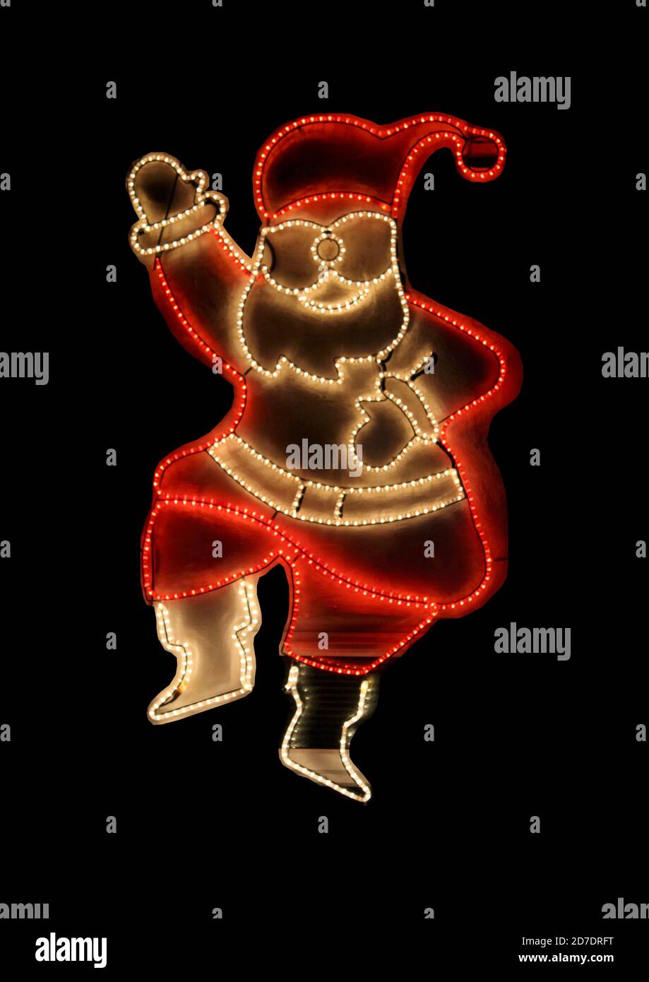 Father Christmas dancing at the Angarrack Christmas Lights Extravaganza