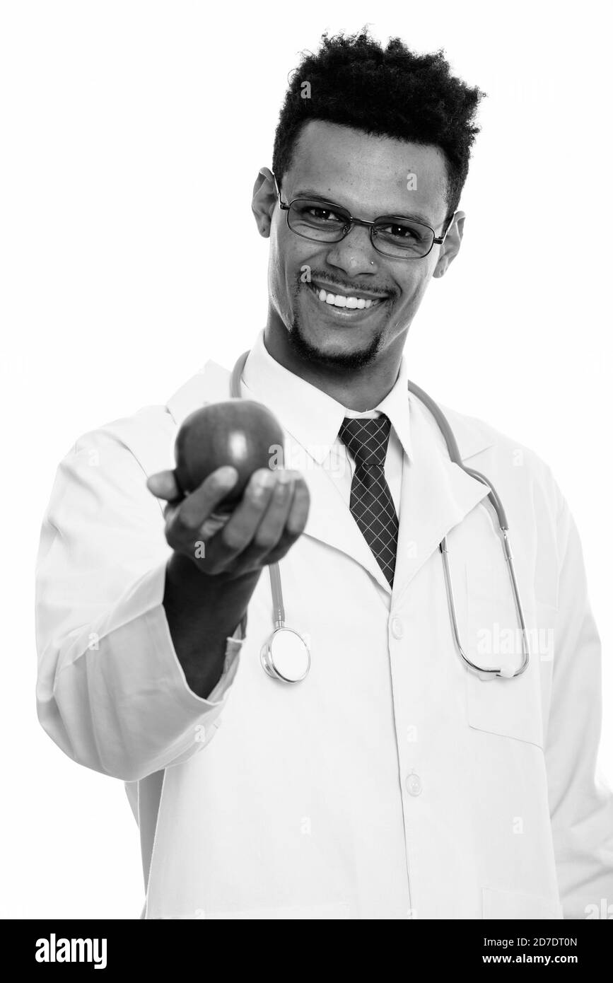 Doctor giving shot to man' Black and White Stock Photos & Images - Alamy