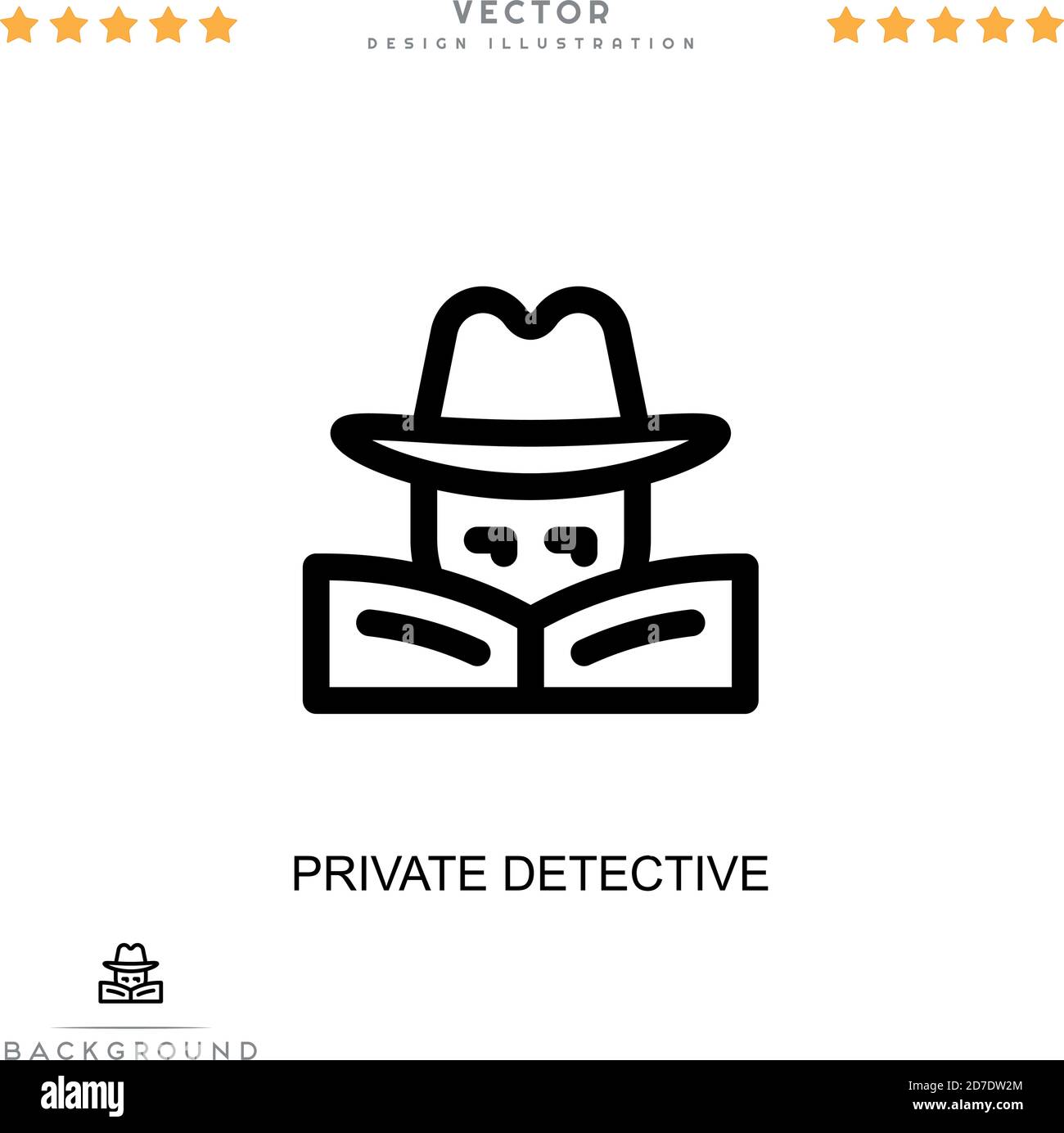 Private detective icon. Simple element from digital disruption collection. Line Private detective icon for templates, infographics and more Stock Vector