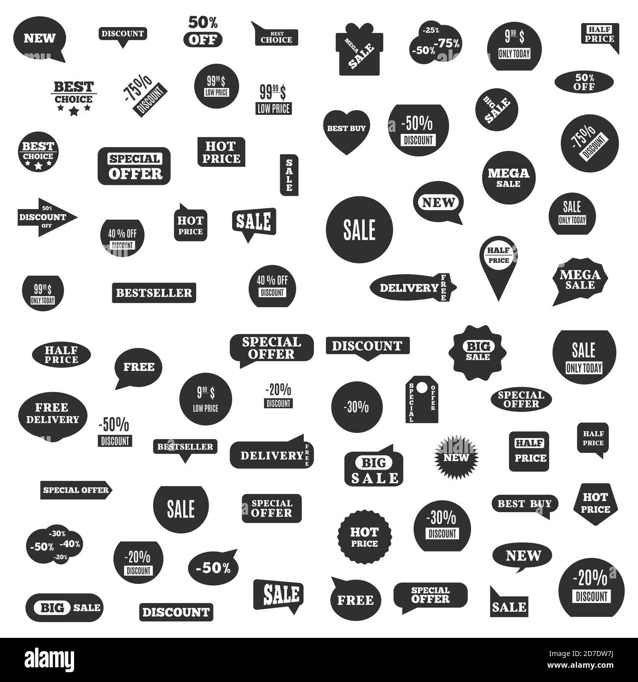 Premium quality labels for shopping, product, social media