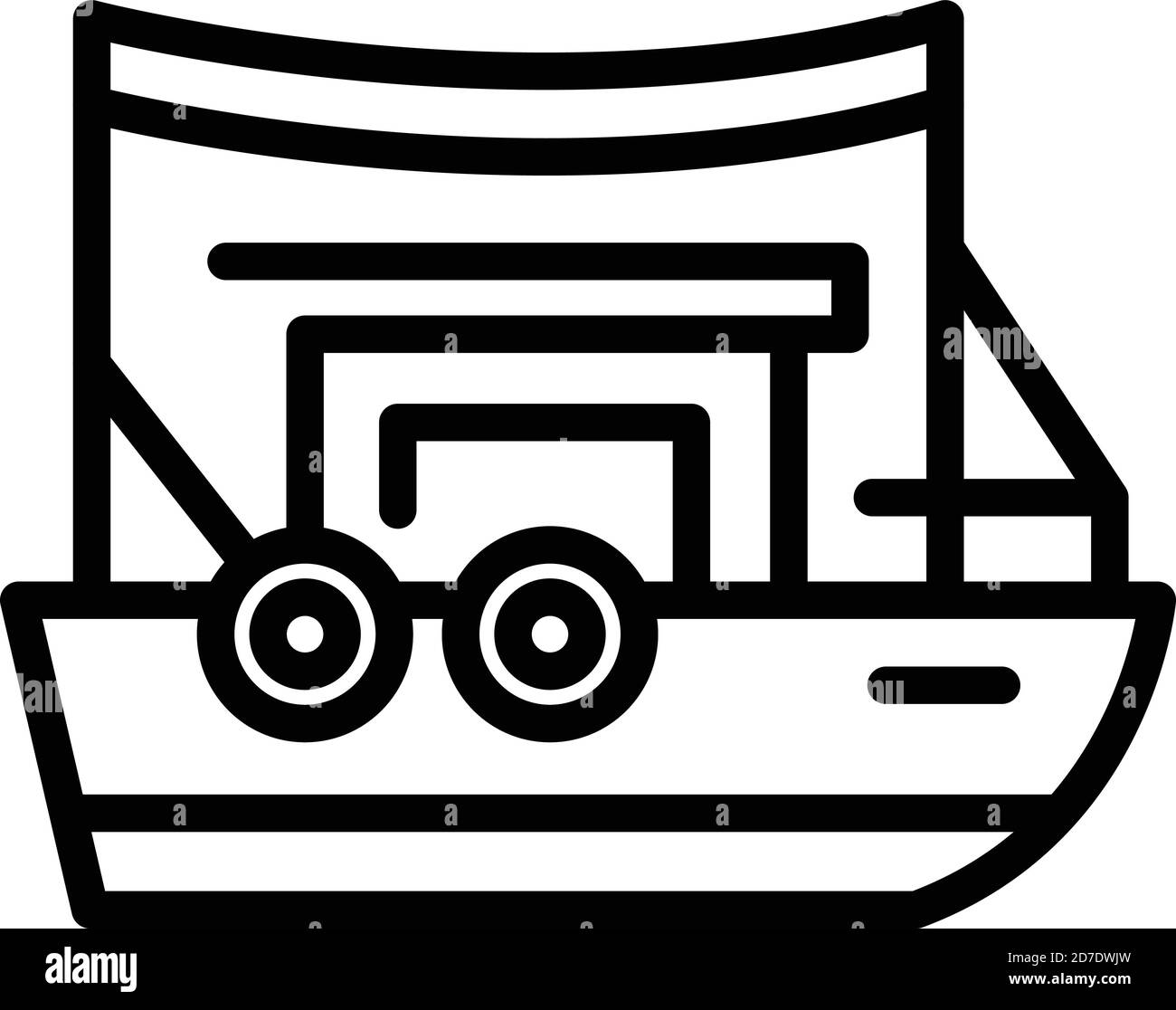 Sport fishing boat icon. Outline sport fishing boat vector icon for web ...
