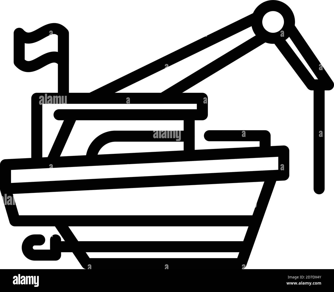 Cargo fishing boat icon. Outline cargo fishing boat vector icon for web design isolated on white background Stock Vector