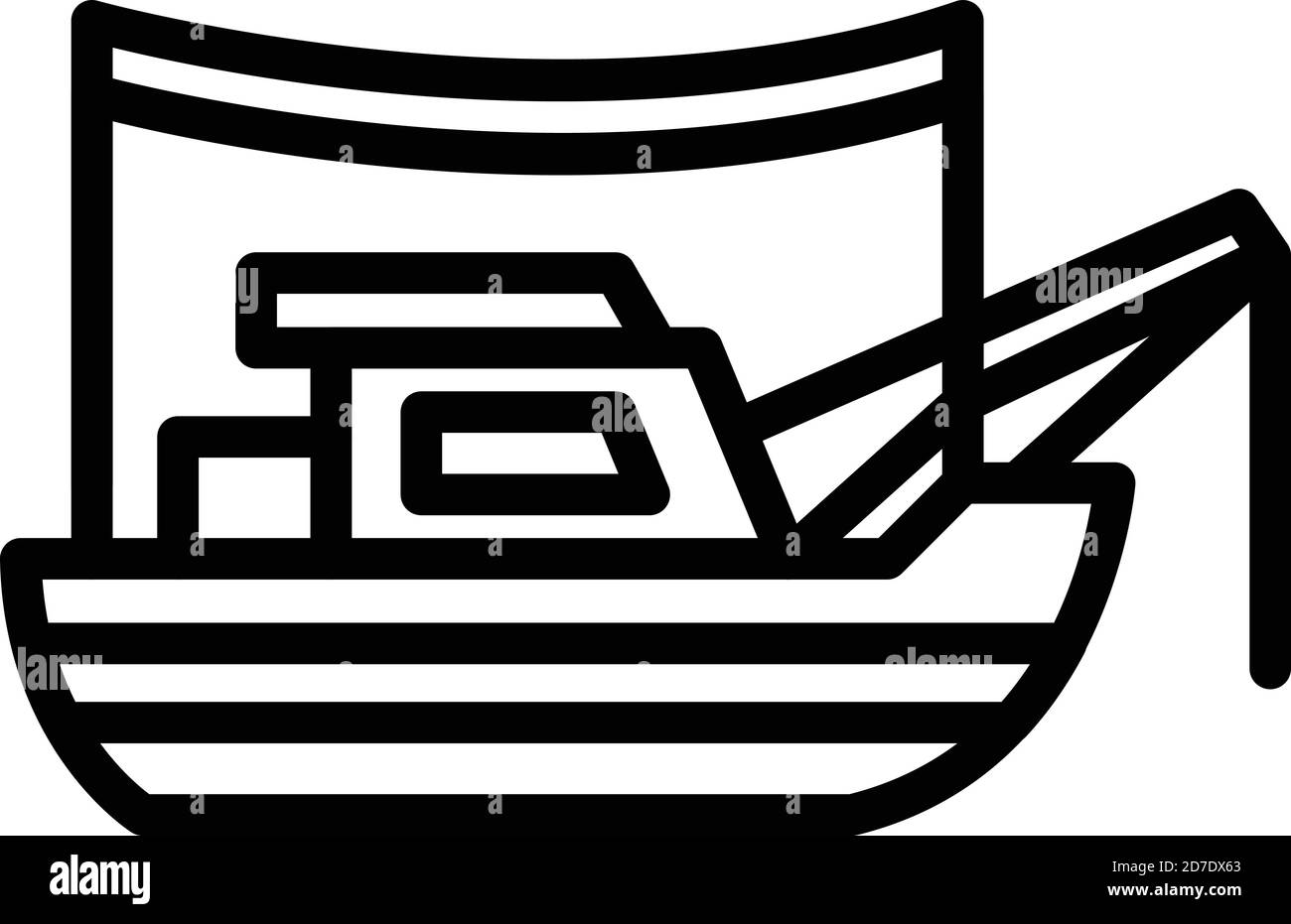 Fishing boat icon. Outline fishing boat vector icon for web design ...