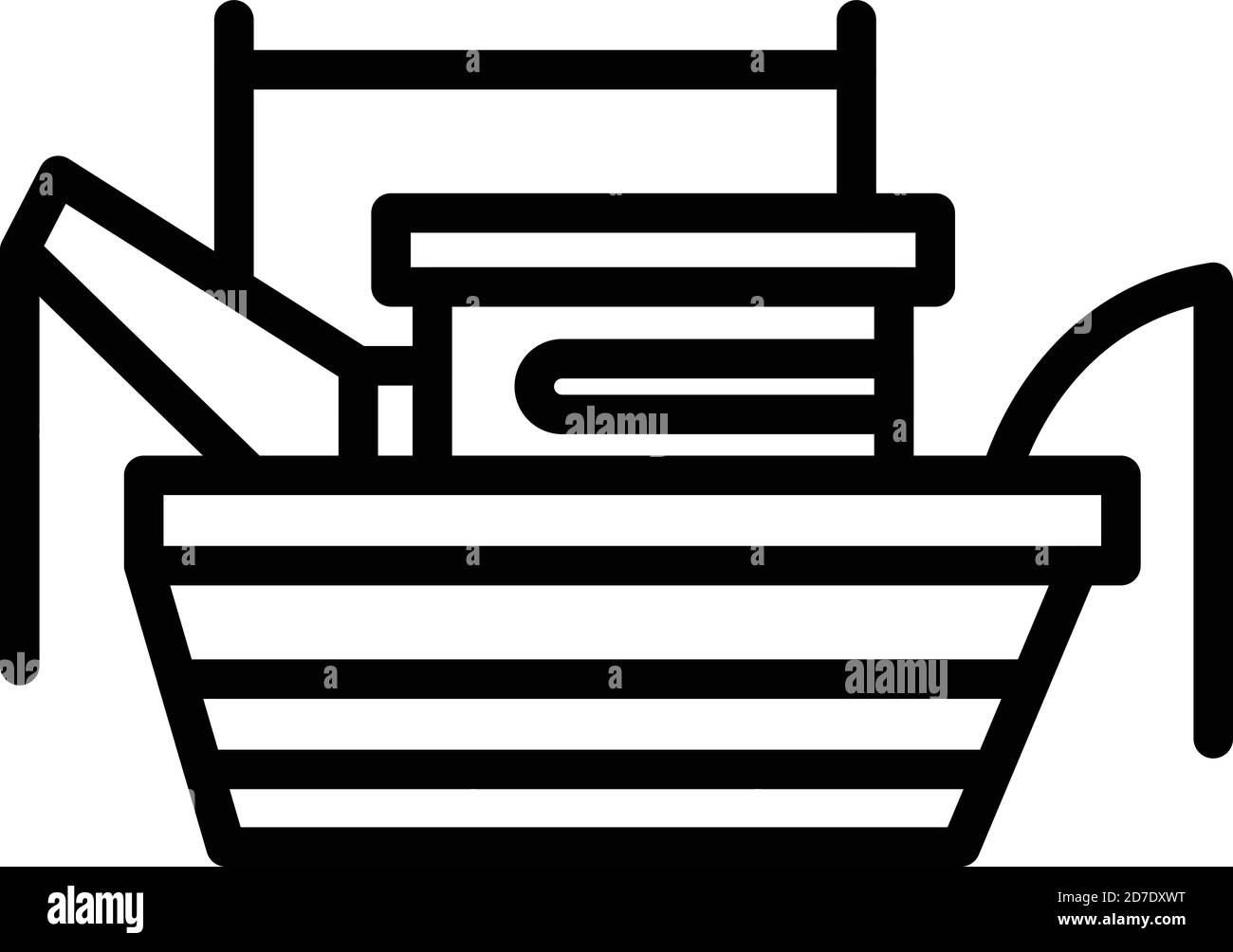 Marine fishing boat icon. Outline marine fishing boat vector icon for web design isolated on white background Stock Vector