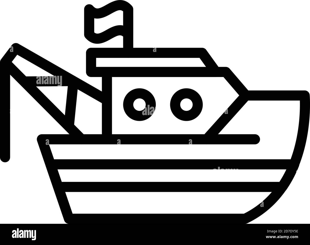 Crane fishing ship icon. Outline crane fishing ship vector icon for web ...