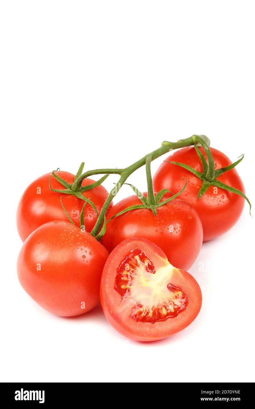 Fresh red tomatoes isolated on white background Stock Photo - Alamy
