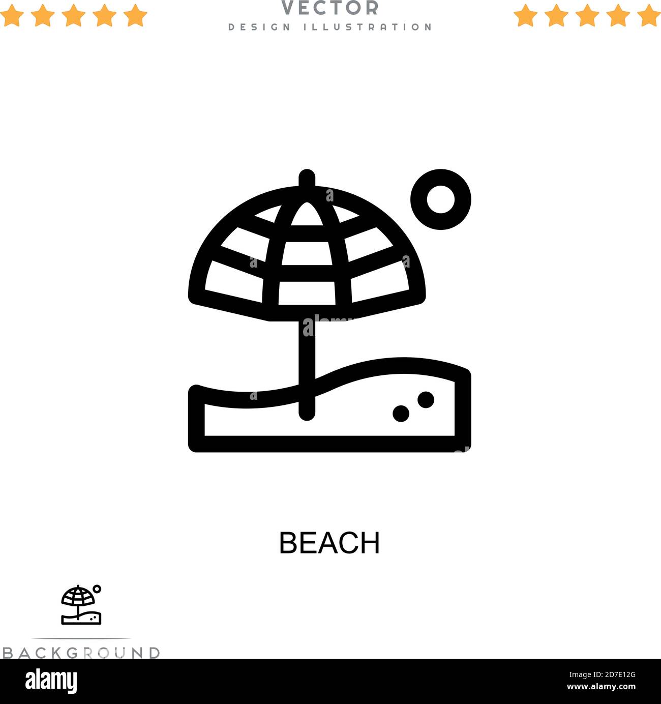 Beach icon. Simple element from digital disruption collection. Line Beach icon for templates, infographics and more Stock Vector