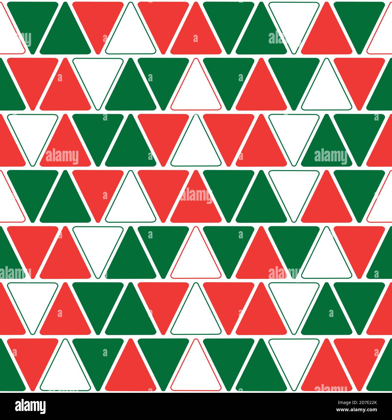 Seamless vector christmas pattern with Christmas triangle winter geometrical background Stock Vector