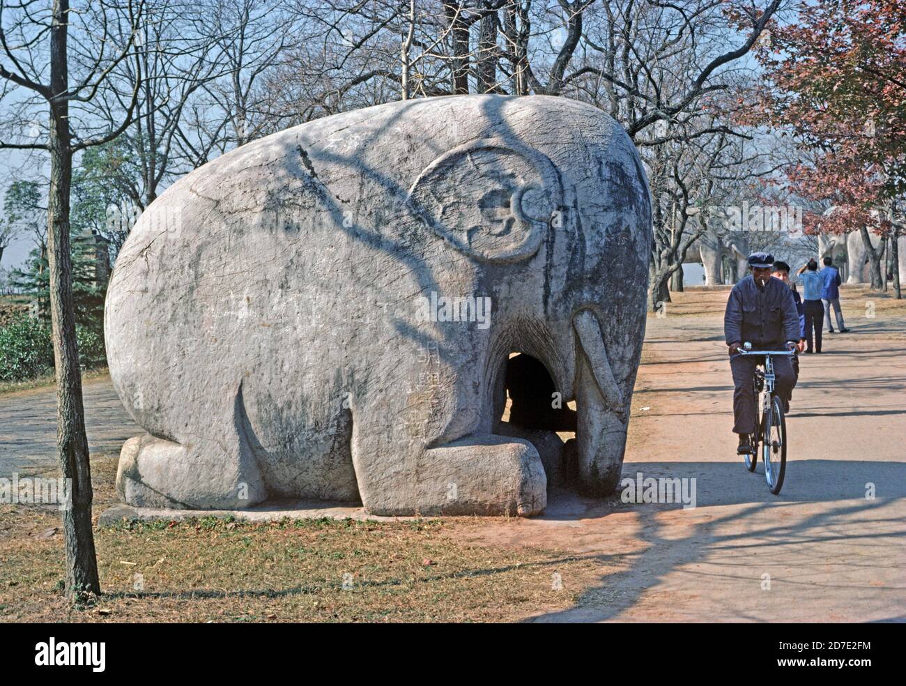 Avenue of the Animals also called the Sacred Road leading to Ming Tombs, Beijing, China, 1980s Stock Photo