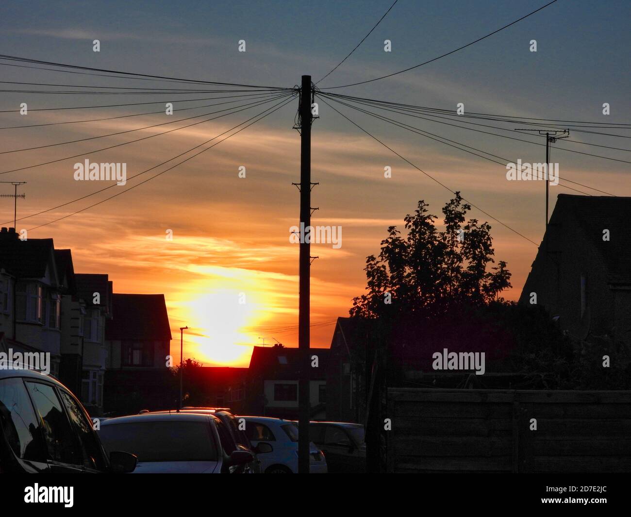 a sunset time is golden hour in UK Stock Photo Alamy