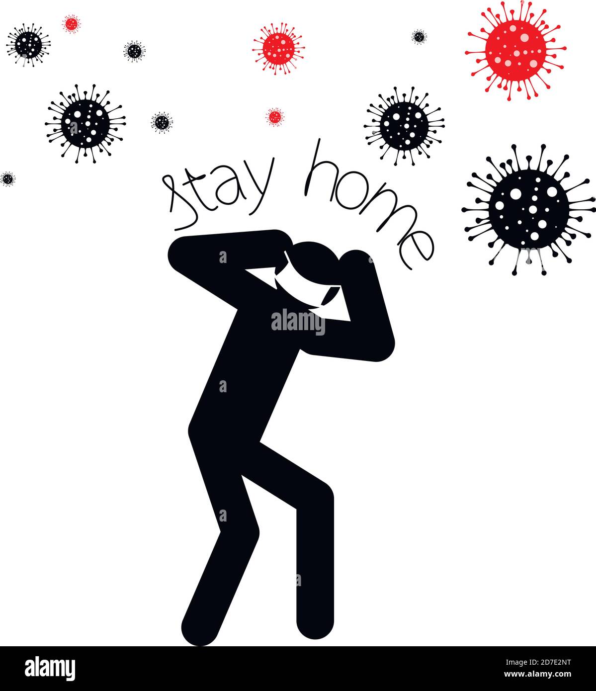 Stay home concept. Fear of getting coronavirus. Global viral epidemic
