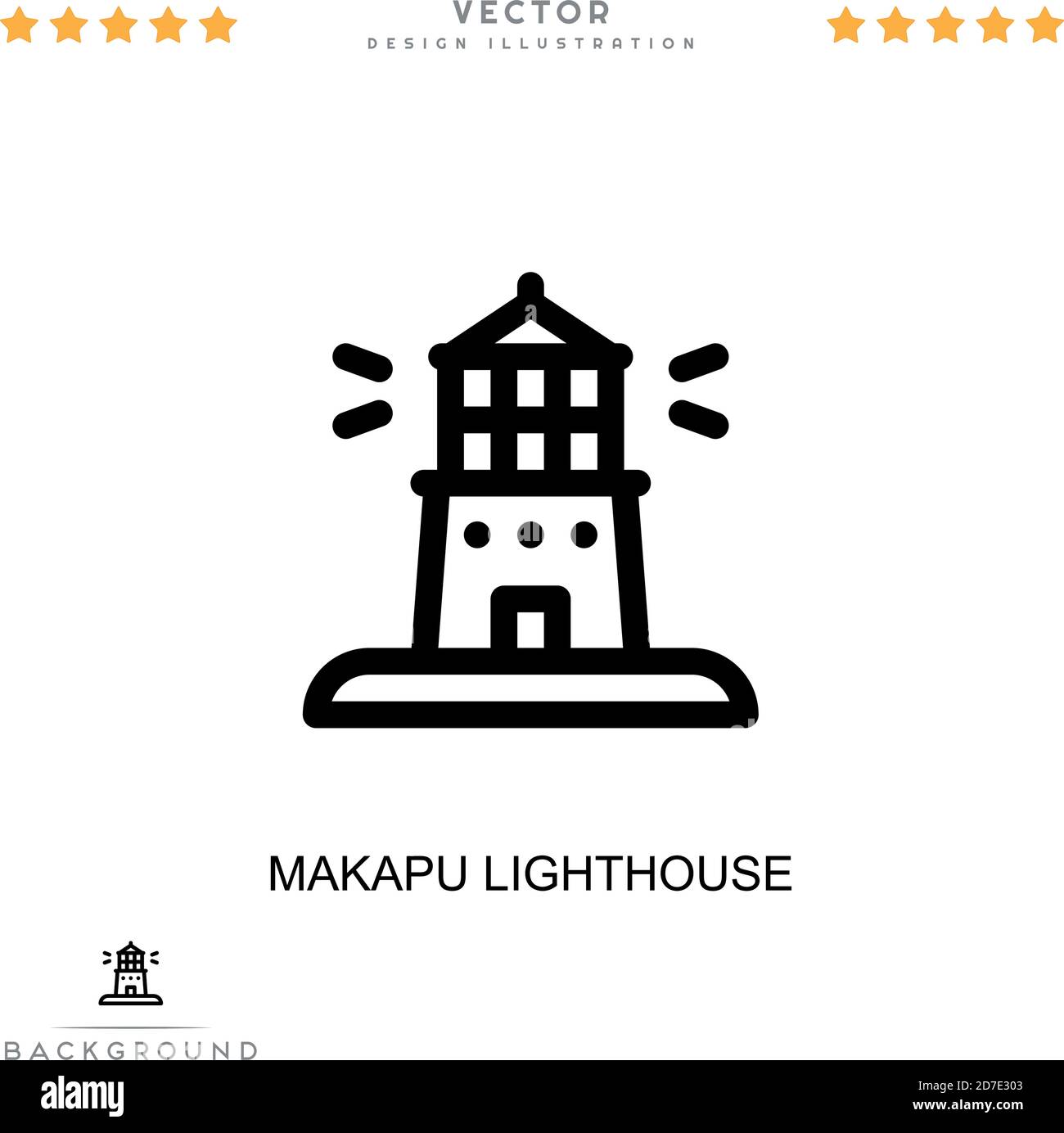 Makapu lighthouse icon. Simple element from digital disruption collection. Line Makapu lighthouse icon for templates, infographics and more Stock Vector
