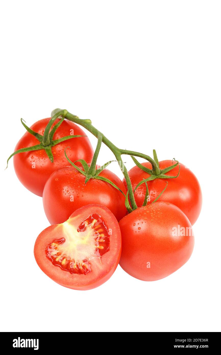 Fresh red tomatoes isolated on white background Stock Photo - Alamy