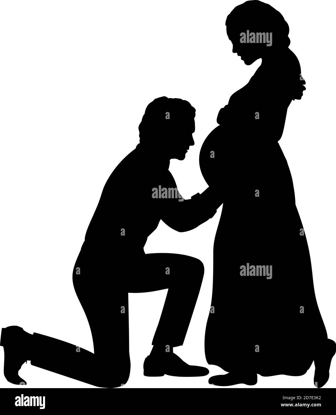Girl kneeling silhouette hi-res stock photography and images - Alamy