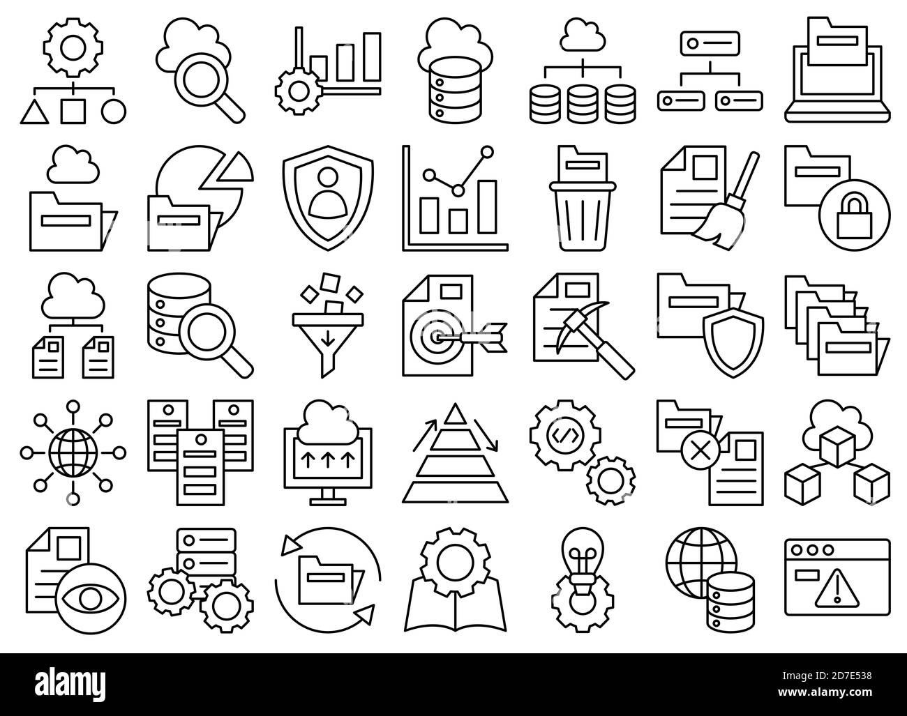 Data Analytics Line Iconset Stock Photo