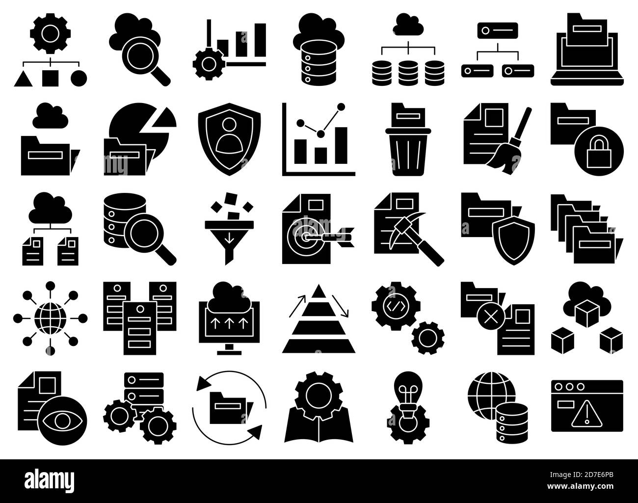 Data Analytics Glyph Iconset Stock Photo