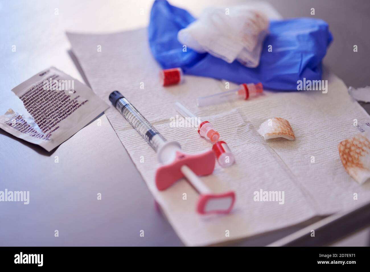 Close Up Of Syringe And Treatment Used For Botox Injection Stock Photo