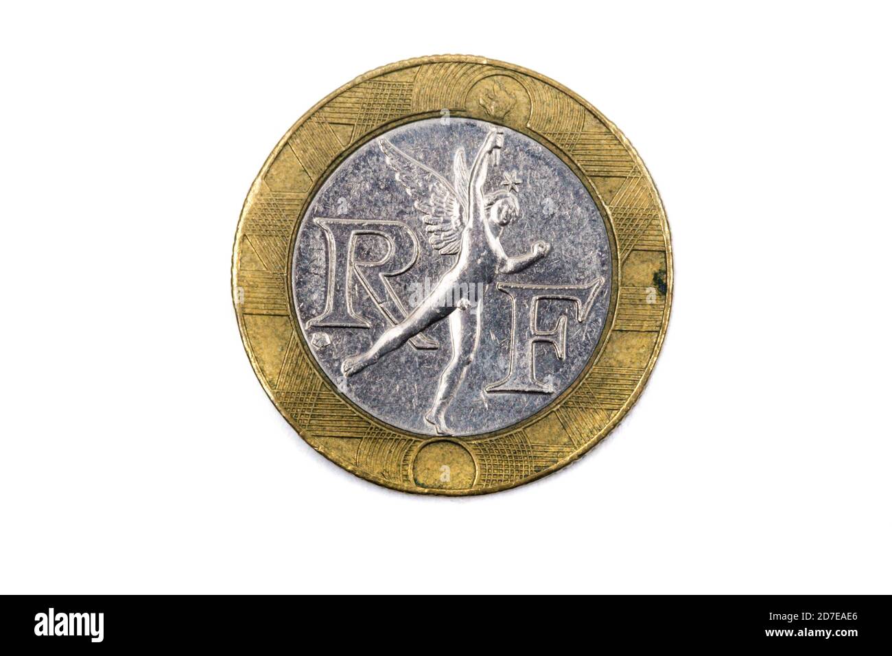 A close up view of a French Ten Francs pre-Euro coin Stock Photo - Alamy