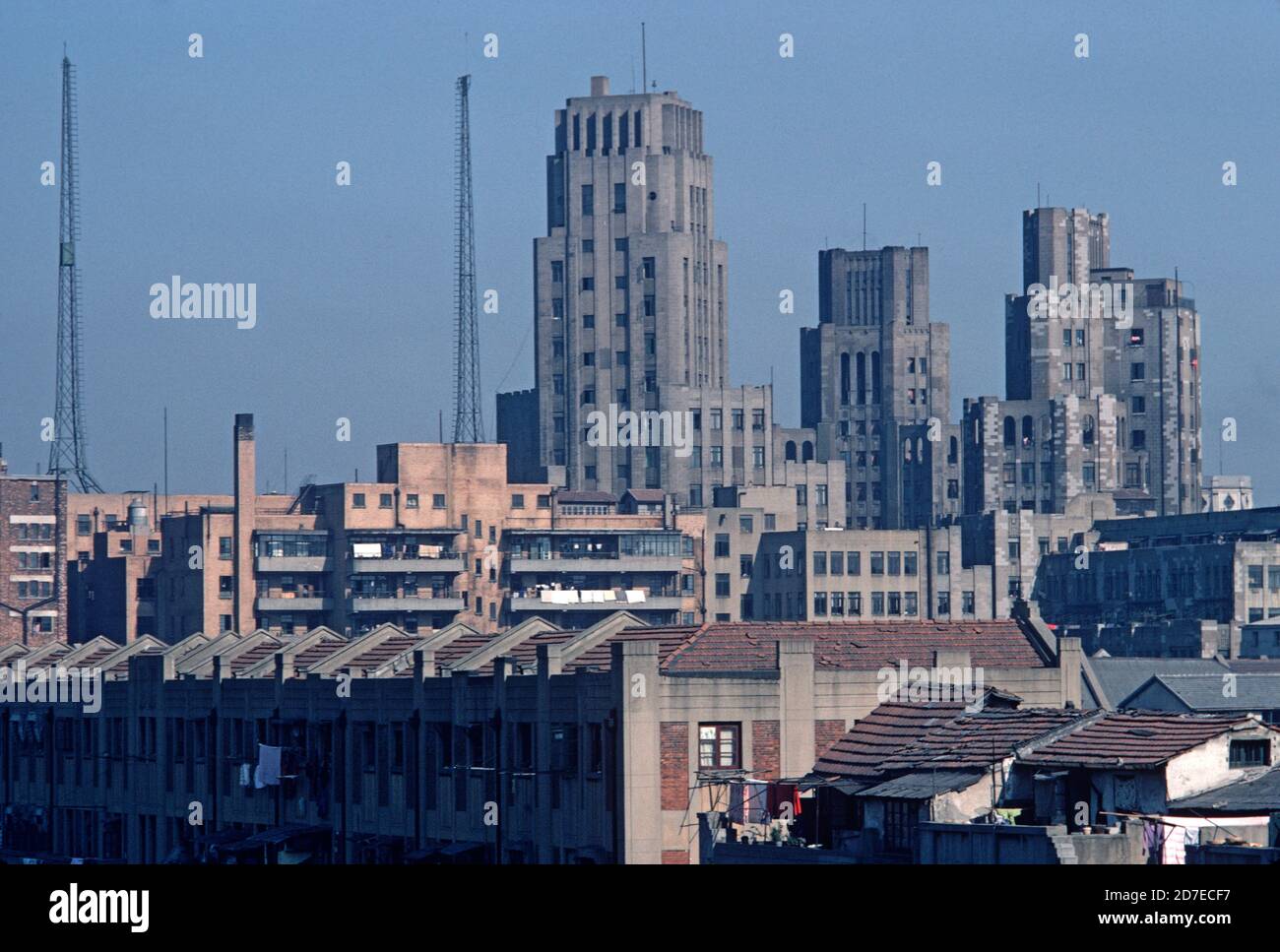 view of Shanghai in the late 1970s, China, 1980 Stock Photo