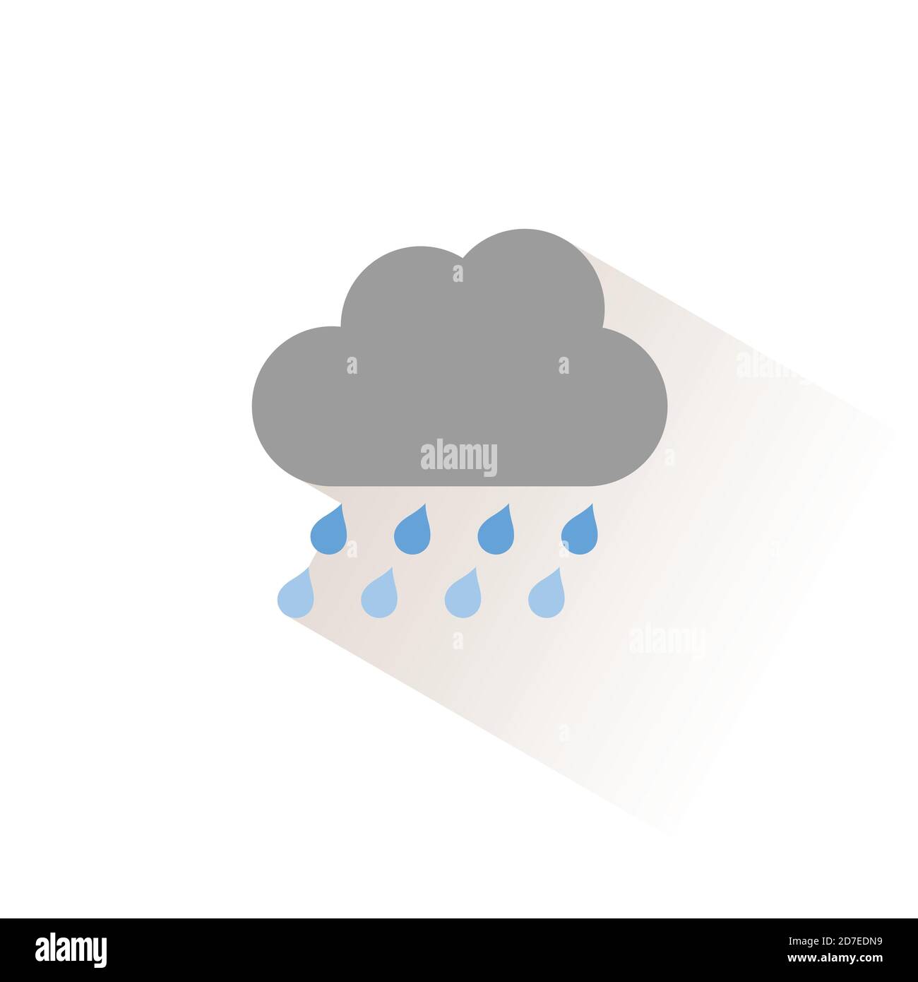 Heavy rain and cloud. Isolated color icon. Weather glyph vector ...
