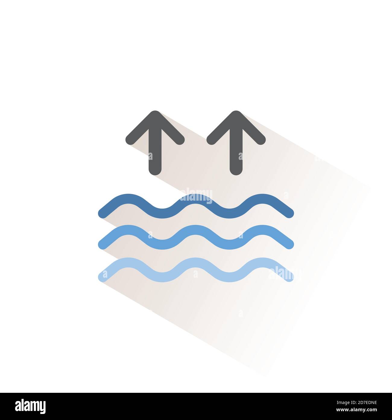 High tides. Waves on the sea. Isolated color icon. Weather glyph vector illustration Stock Vector