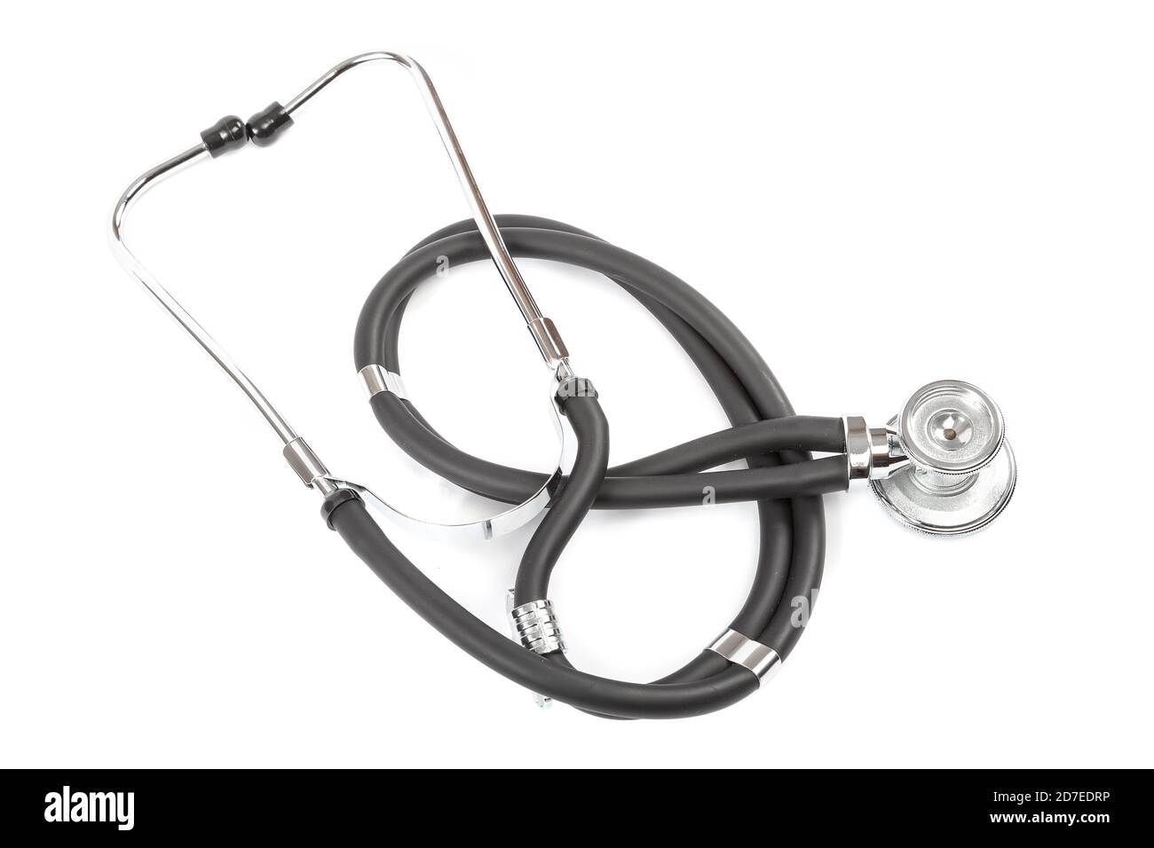 Medical instrument stethoscope isolated on white background Stock Photo