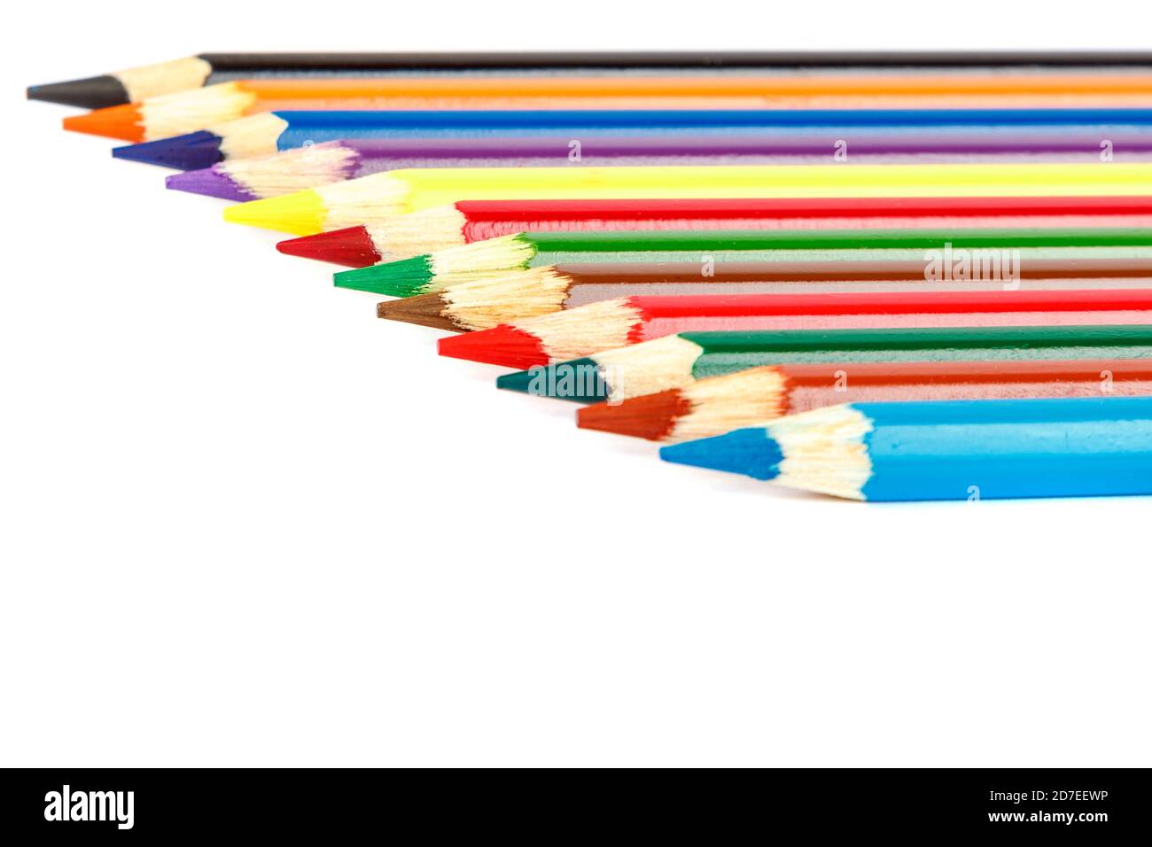 Colored pencils isolated on white background Stock Photo - Alamy