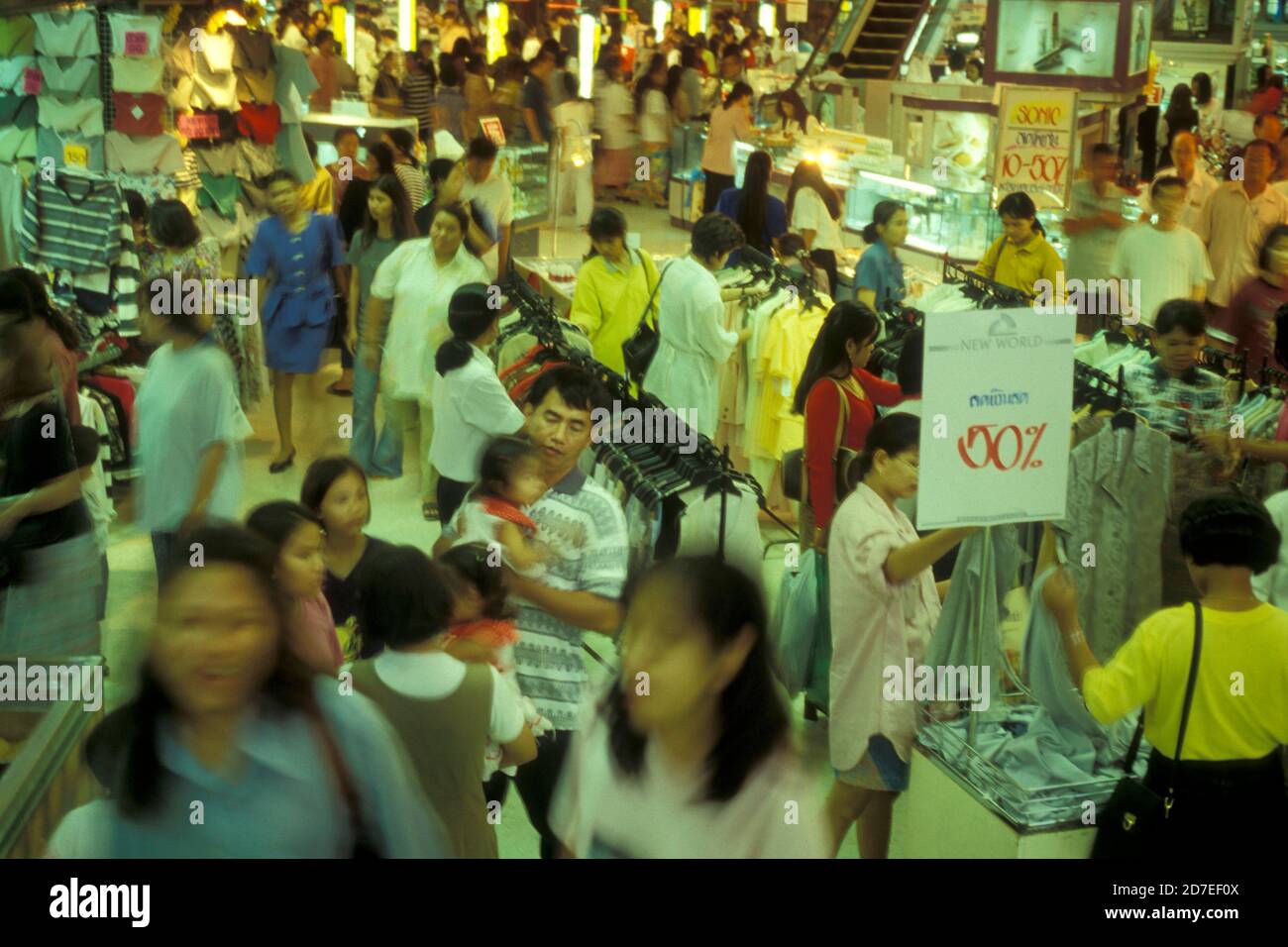 the new world Shopping Mall in the city of Bangkok in Thailand in