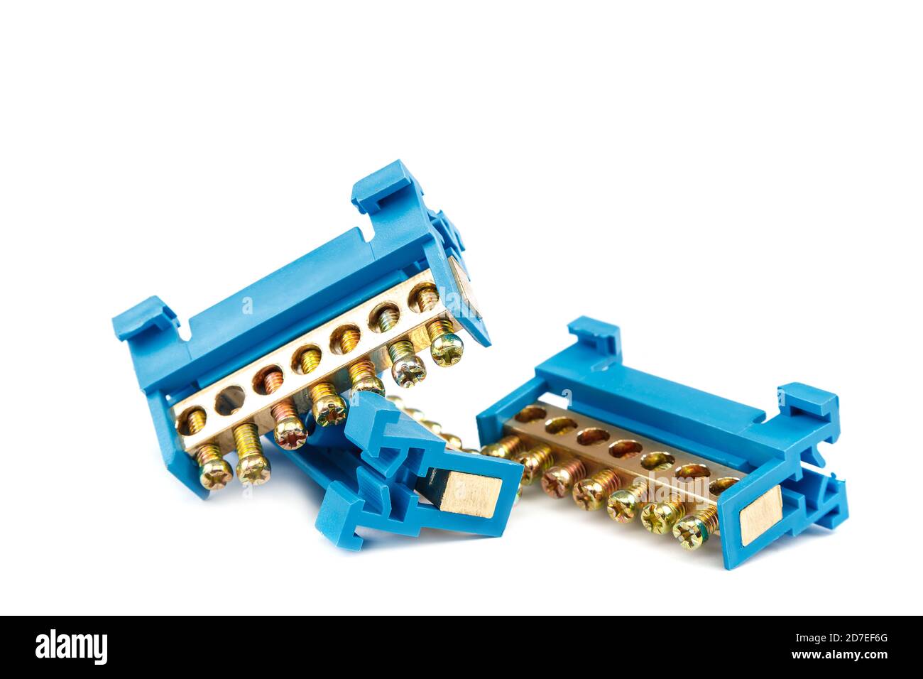 Electrical terminal blocks isolated on white background Stock Photo Alamy