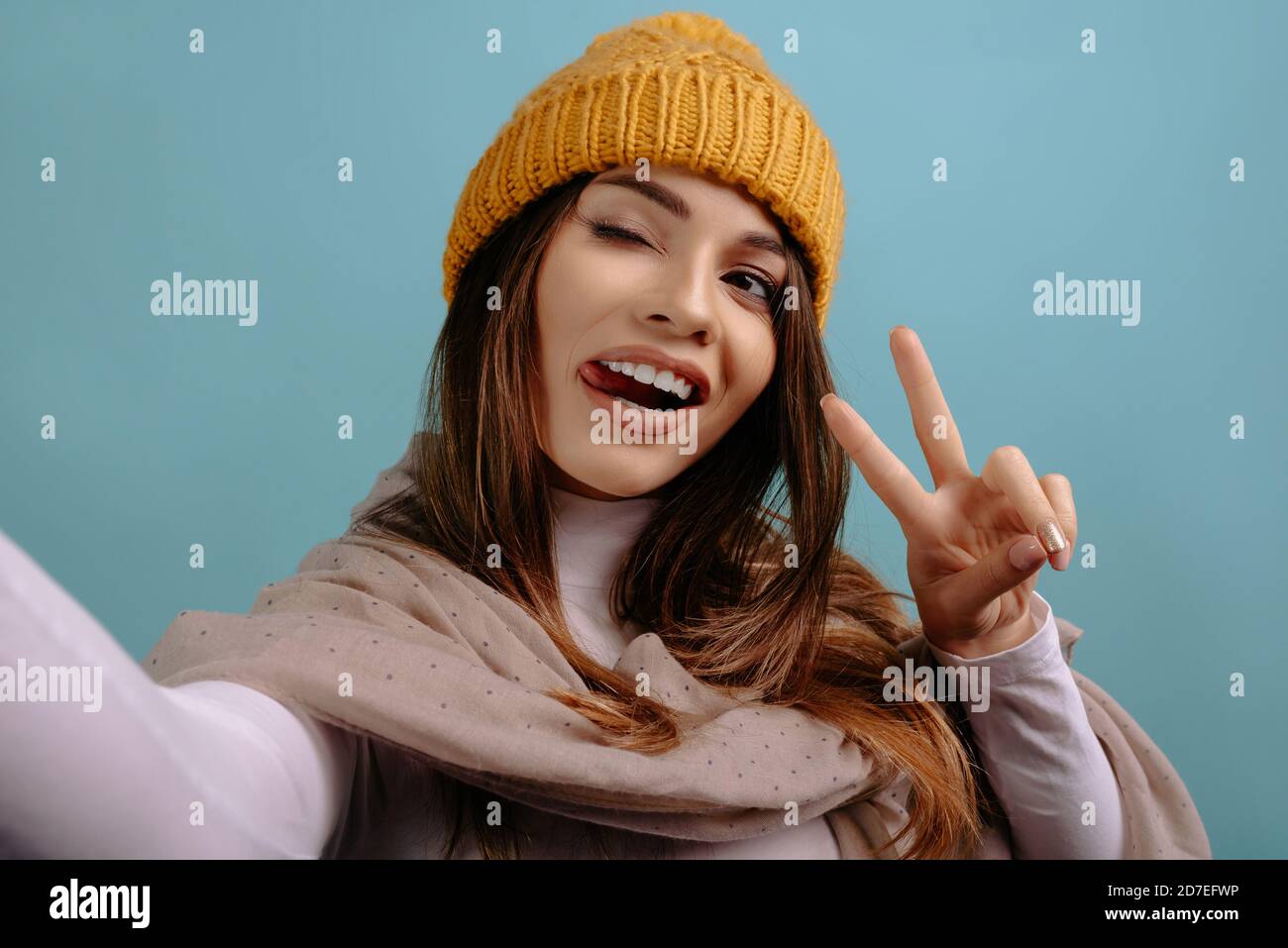 Young woman beauty wink happy hi-res stock photography and images - Alamy