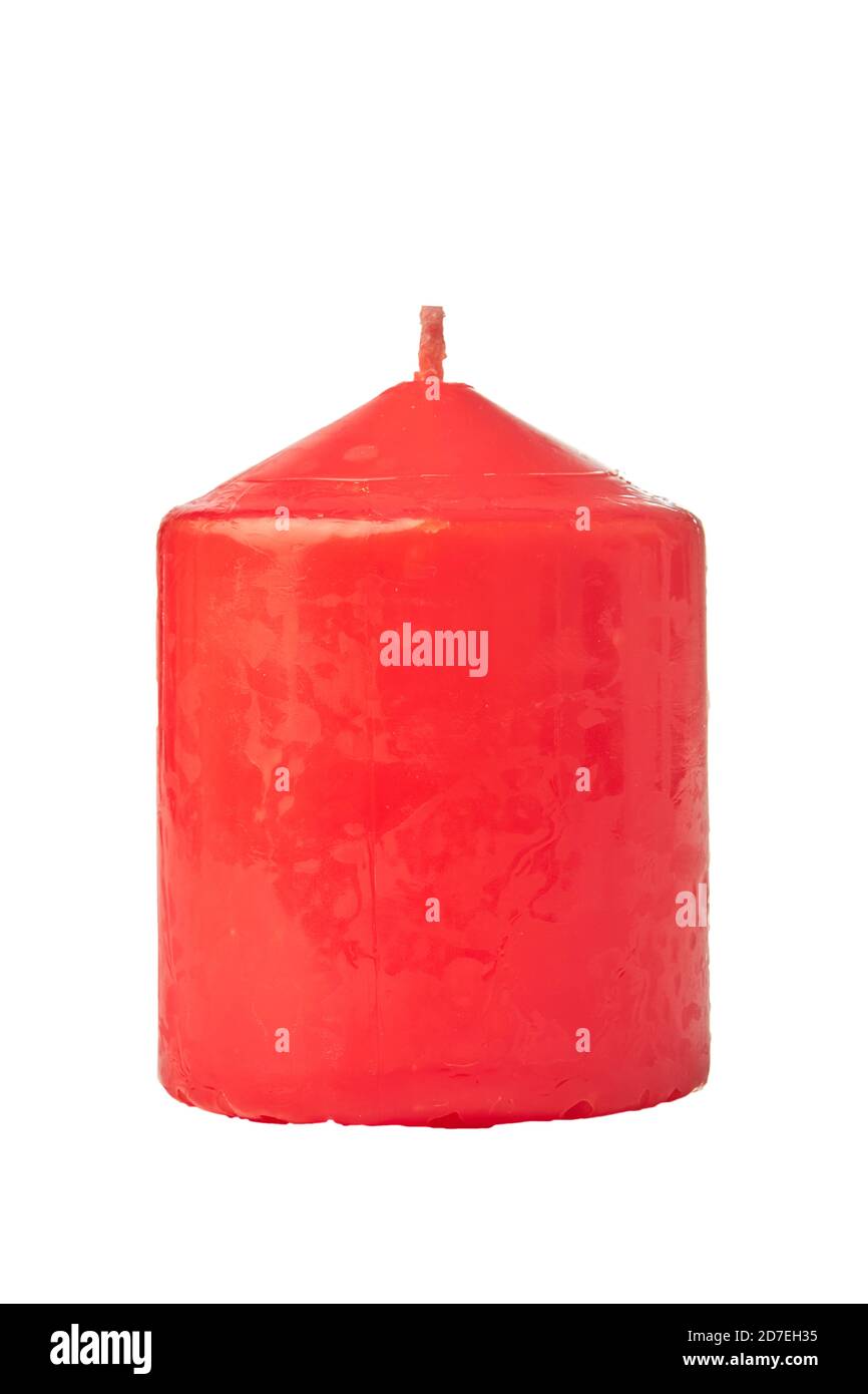 Red nice candle isolated on white background Stock Photo Alamy