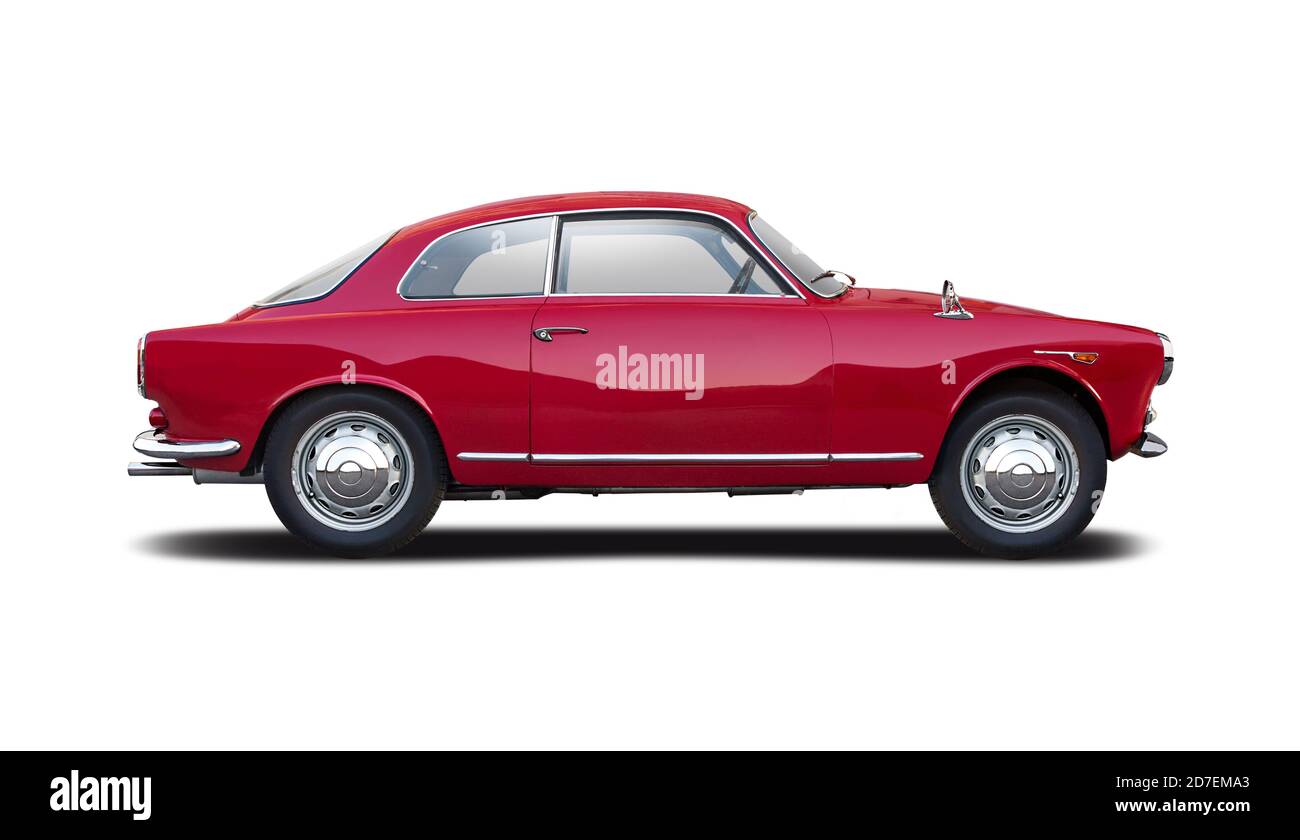 Red classic Italian sport car side view isolated on white Red classic ...