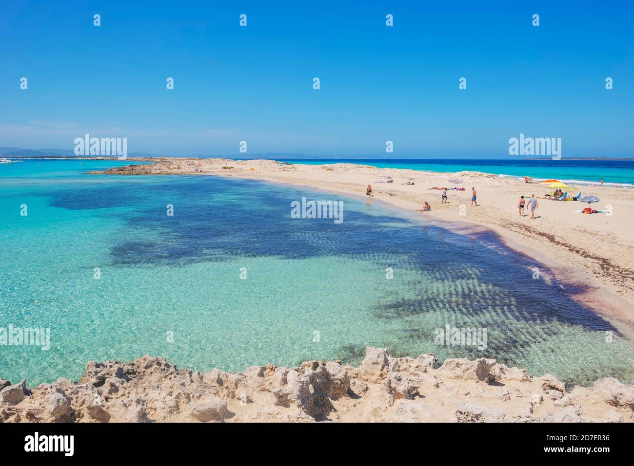 Ses Illetes beach, Formentera, Balearic Islands, Spain Stock Photo