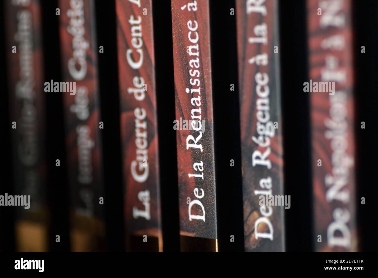 Row of French history books Stock Photo