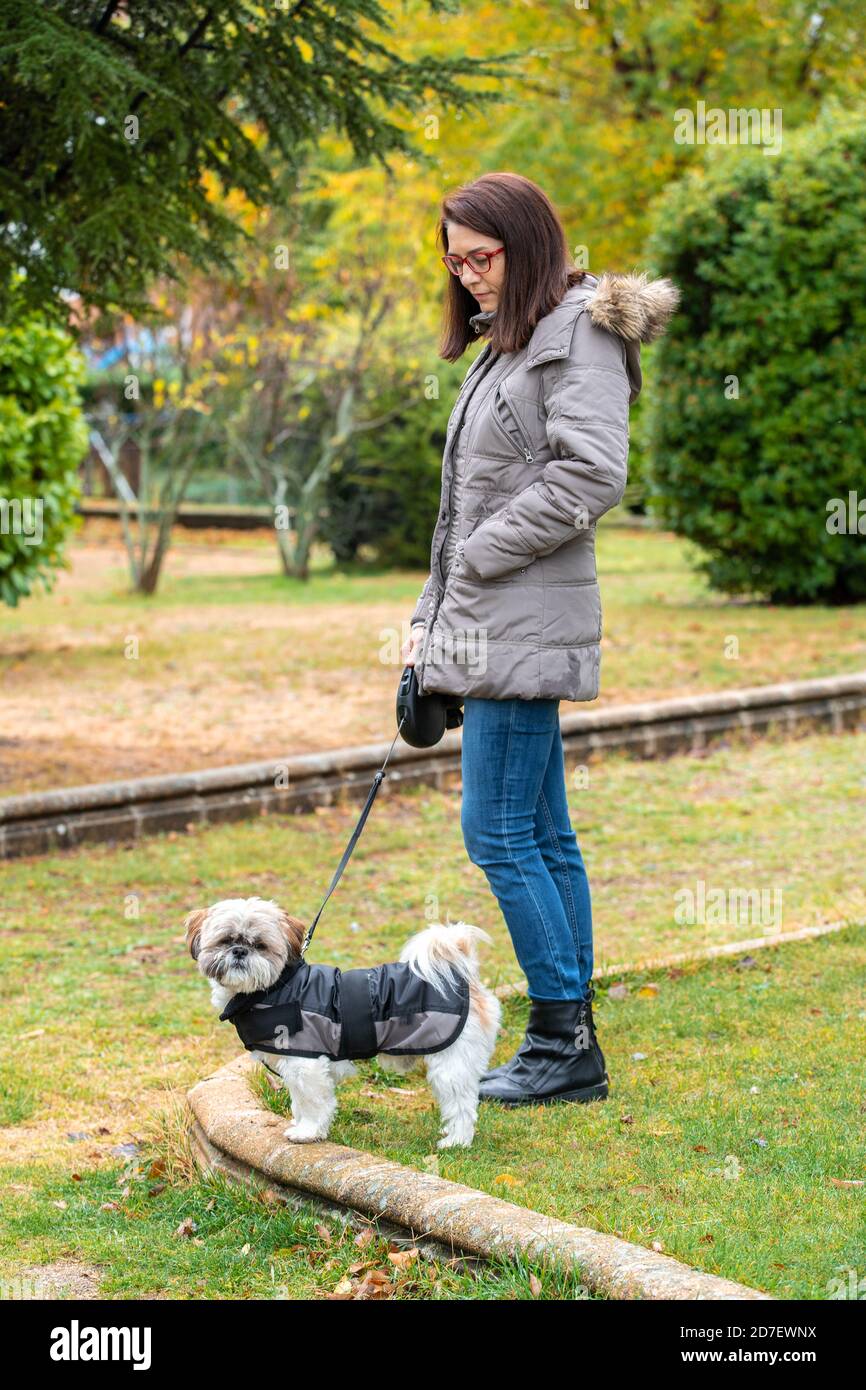 Walking the dog in the rain hires stock photography and images Alamy