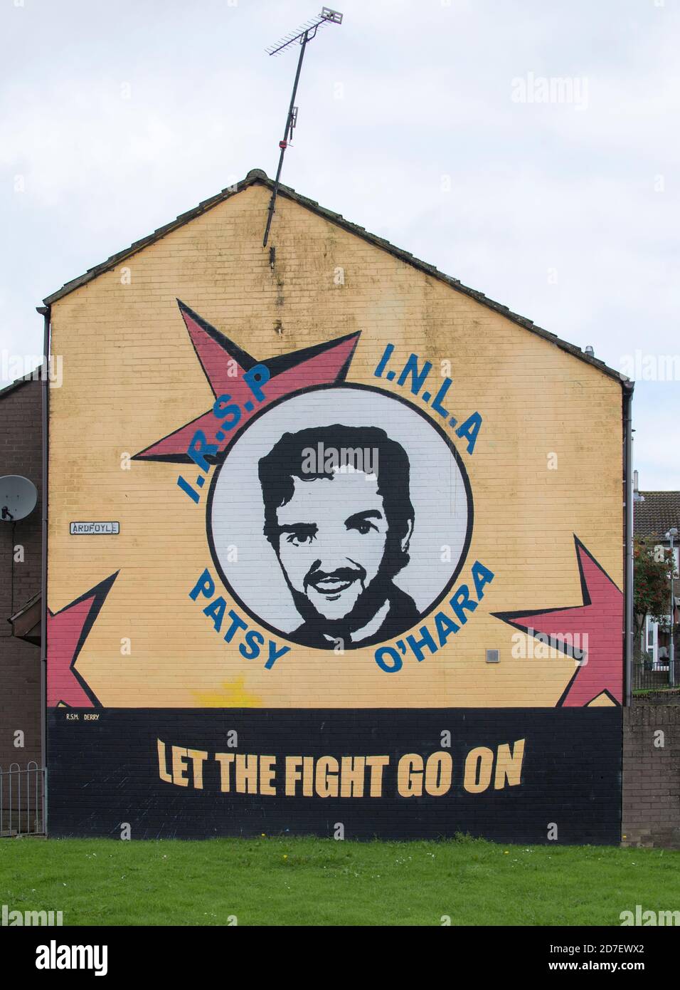 Patsy O'Hara mural in Londonderry, Northern Ireland. Stock Photo