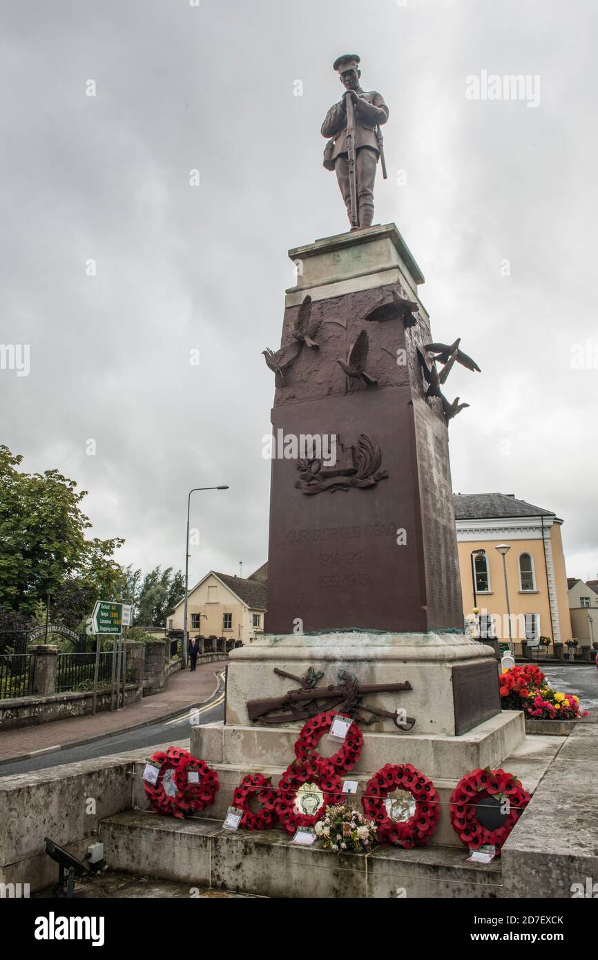 Remembrance Day memorial for the bombing that occurred on November 8, 1987 in Enniskillen, County Fermanagh, Northern Ireland, U.K. Stock Photo