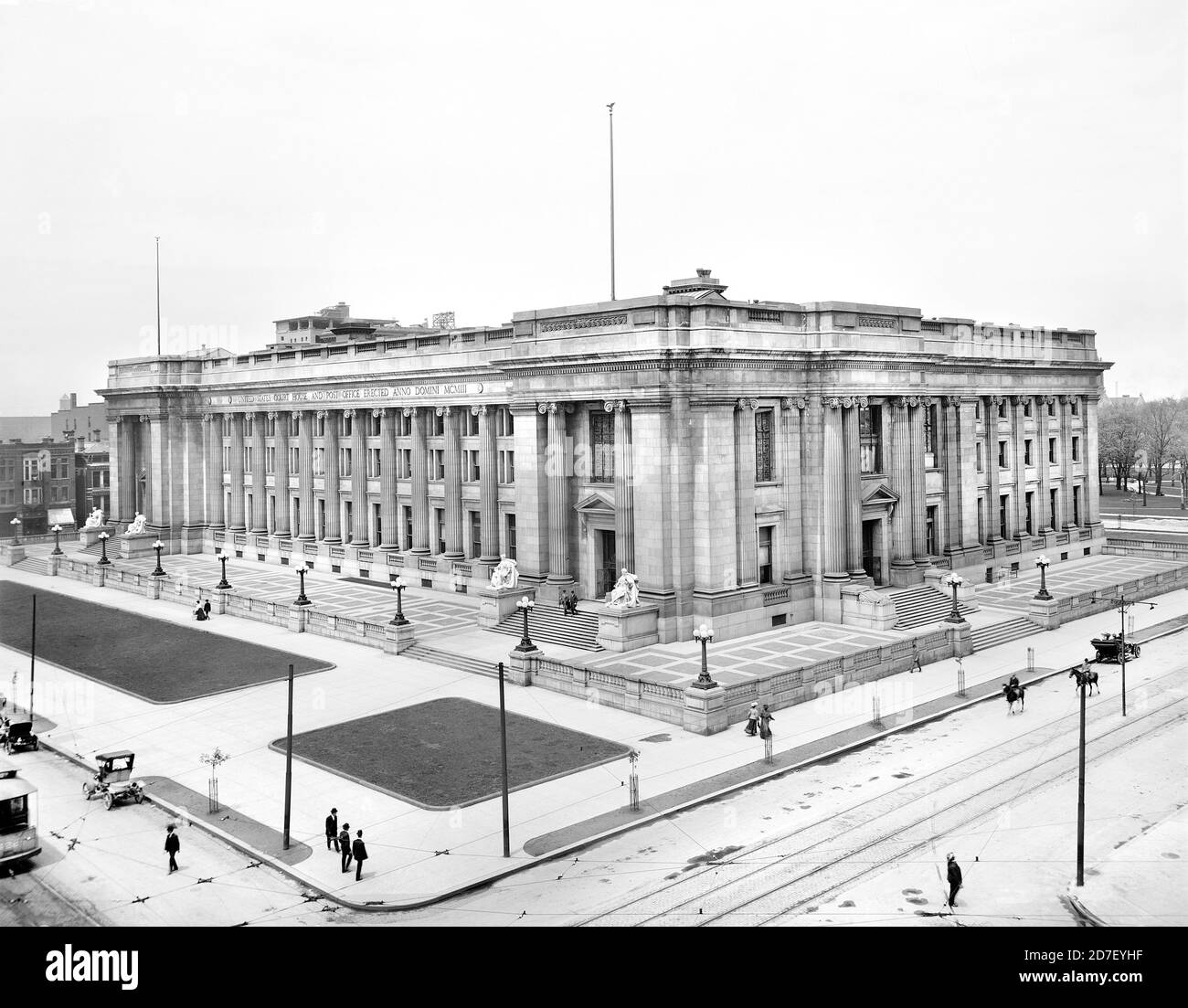 Federal Building and Post Office, Indianapolis, Indiana, USA, Detroit Publishing Company, early 1900's Stock Photo