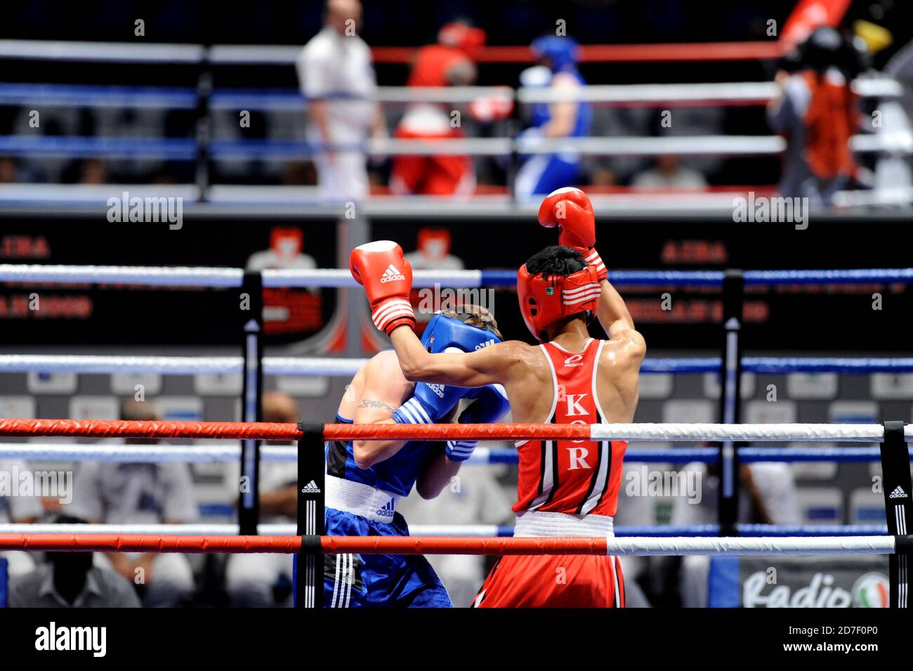Simultaneously amateur boxing matches during the AIBA World Boxing  Champioship in Milan 2009 Stock Photo - Alamy