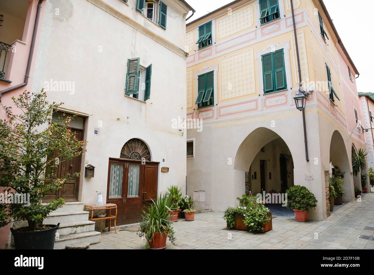 Zuccarello, italian roman city of the Ligurian riviera, landmark of historical city center Stock
