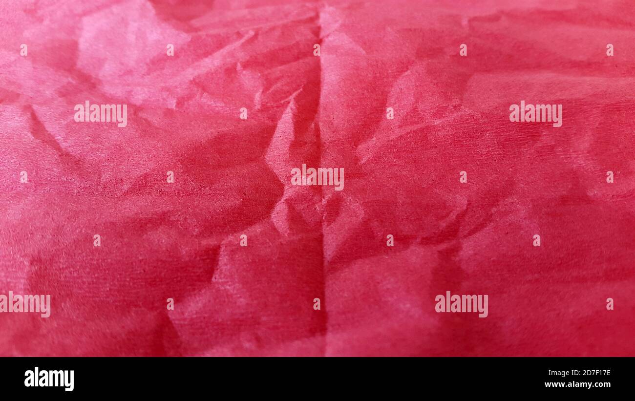 Crumpled red paper. Creative vintage background Stock Photo