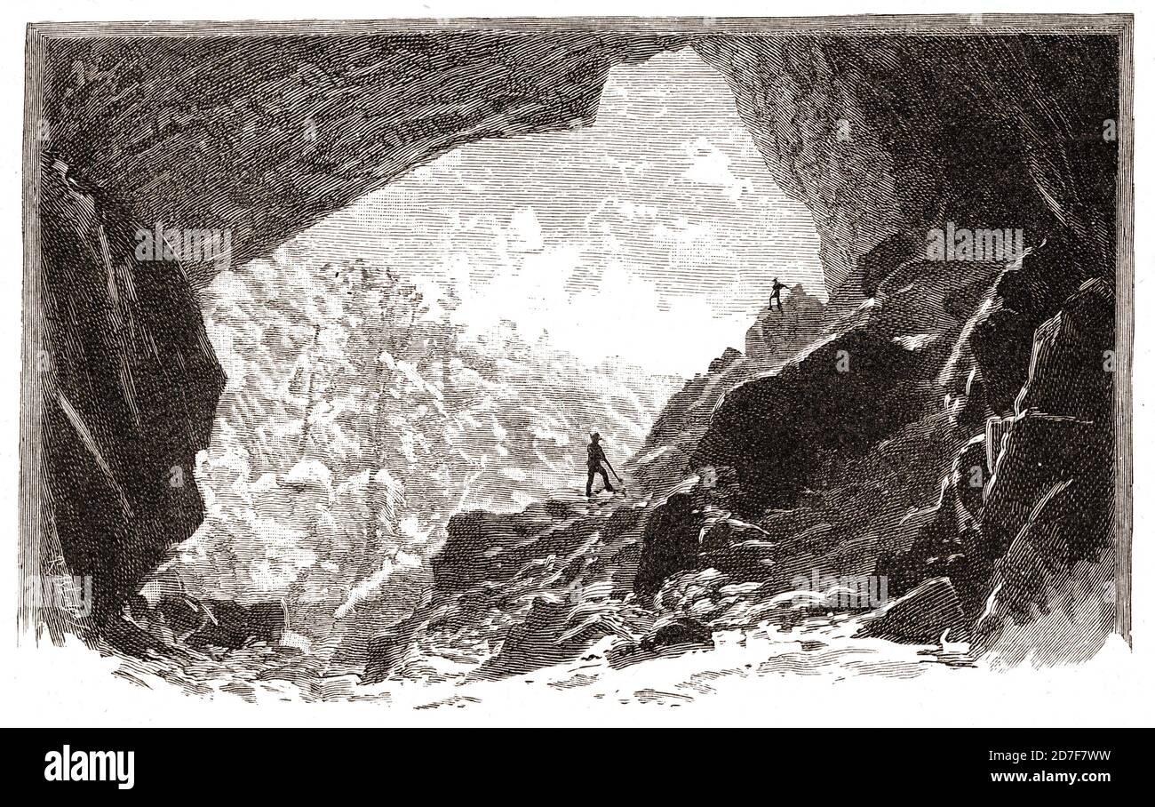 The Grand Arch, Jenolan Caves, Australia, in 1890 Stock Photo