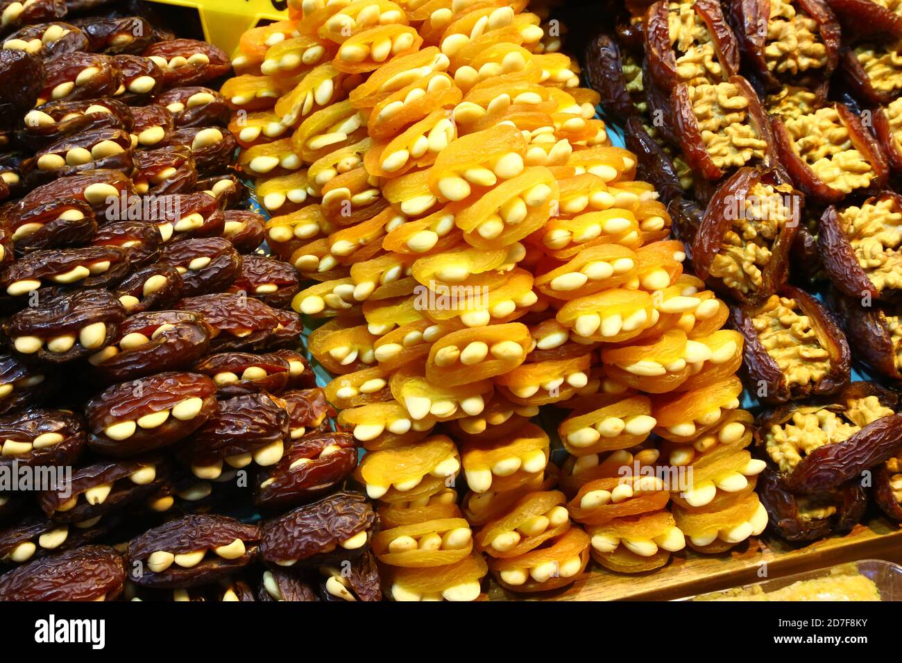 Dried fruits on sale in market of Istanbul Stock Photo