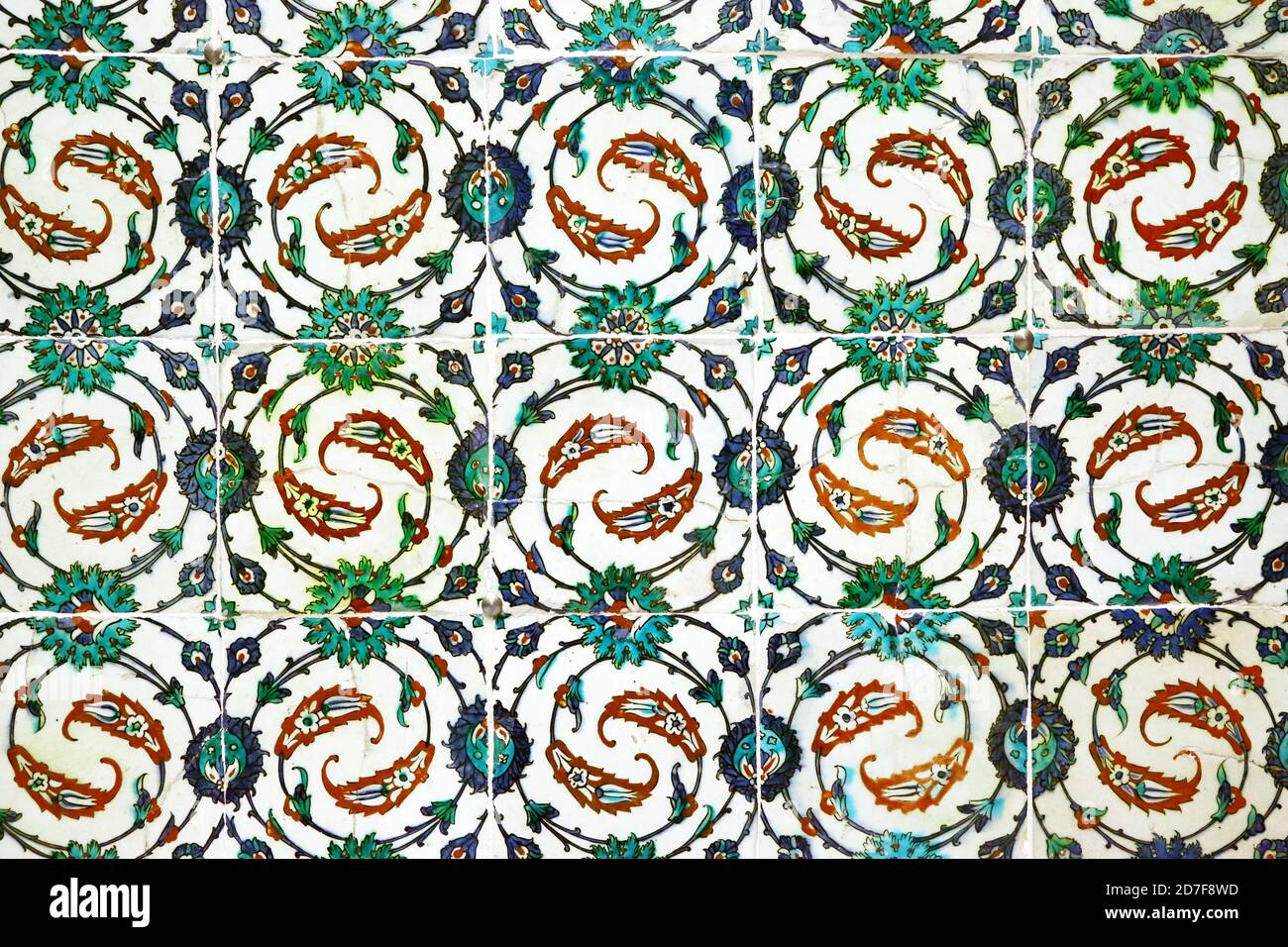 Texture of tiles in Topkapi, Istanbul Stock Photo