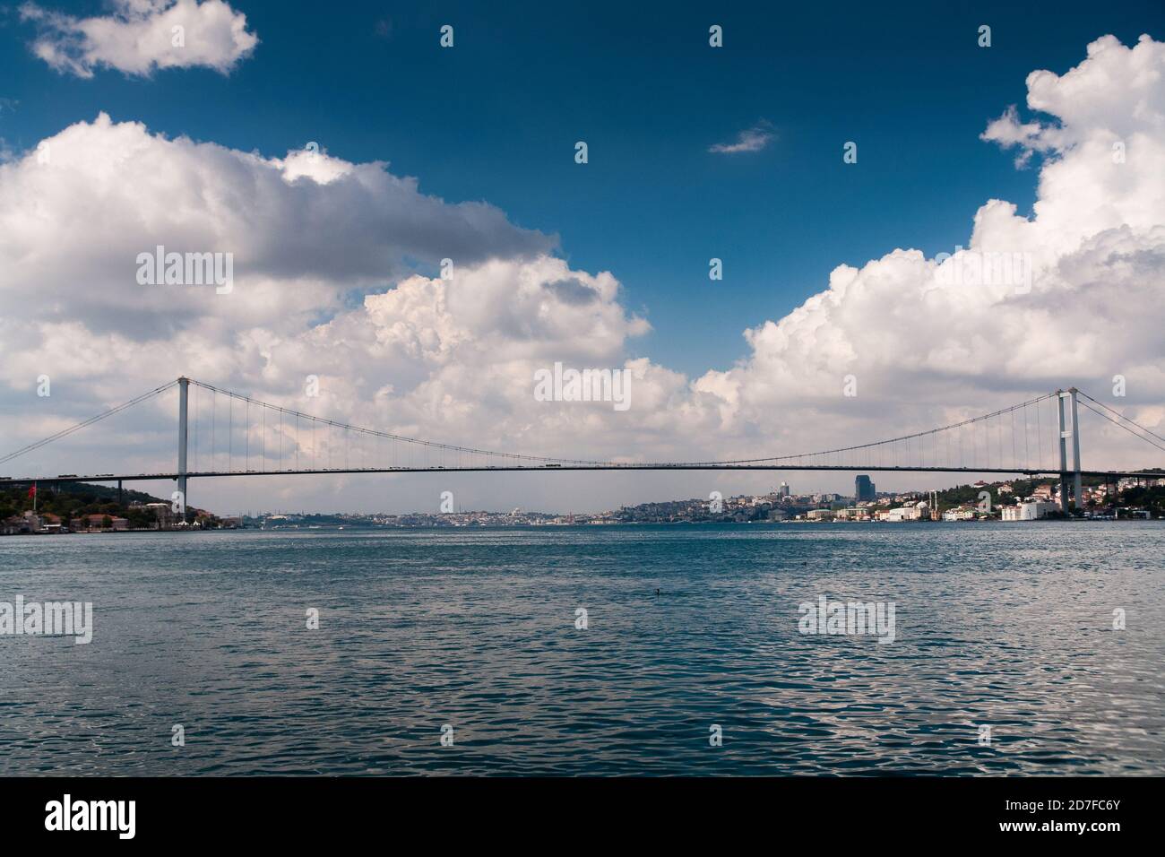 Istanbul scene and Bosphorus Bridge at day time Stock Photo