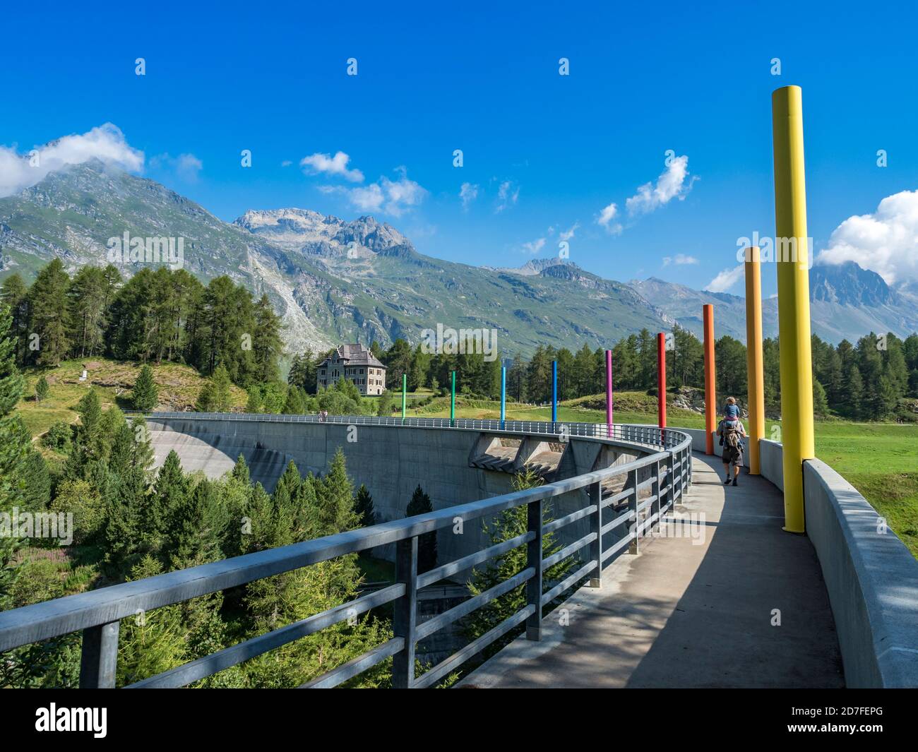 Orden dam construction, a water retention dam near Maloja, Switzerland. Stock Photo