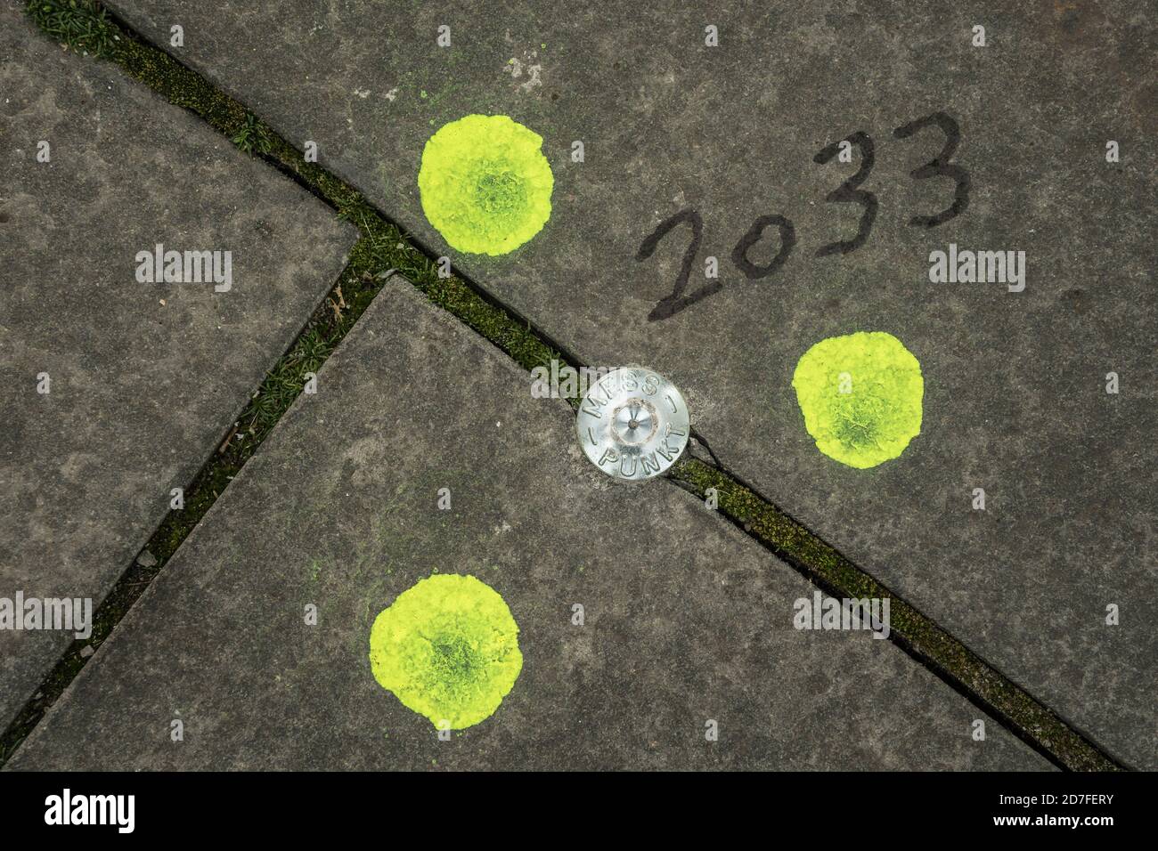 measurement reference point in a german city Stock Photo - Alamy