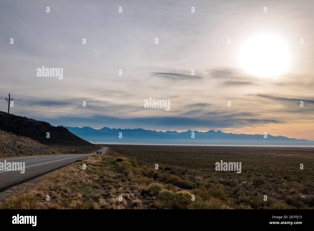 Highway 285 near Saguache; Sangre de Cristo mountain range; San Luis Valley; Central Colorado; USA Stock Photo