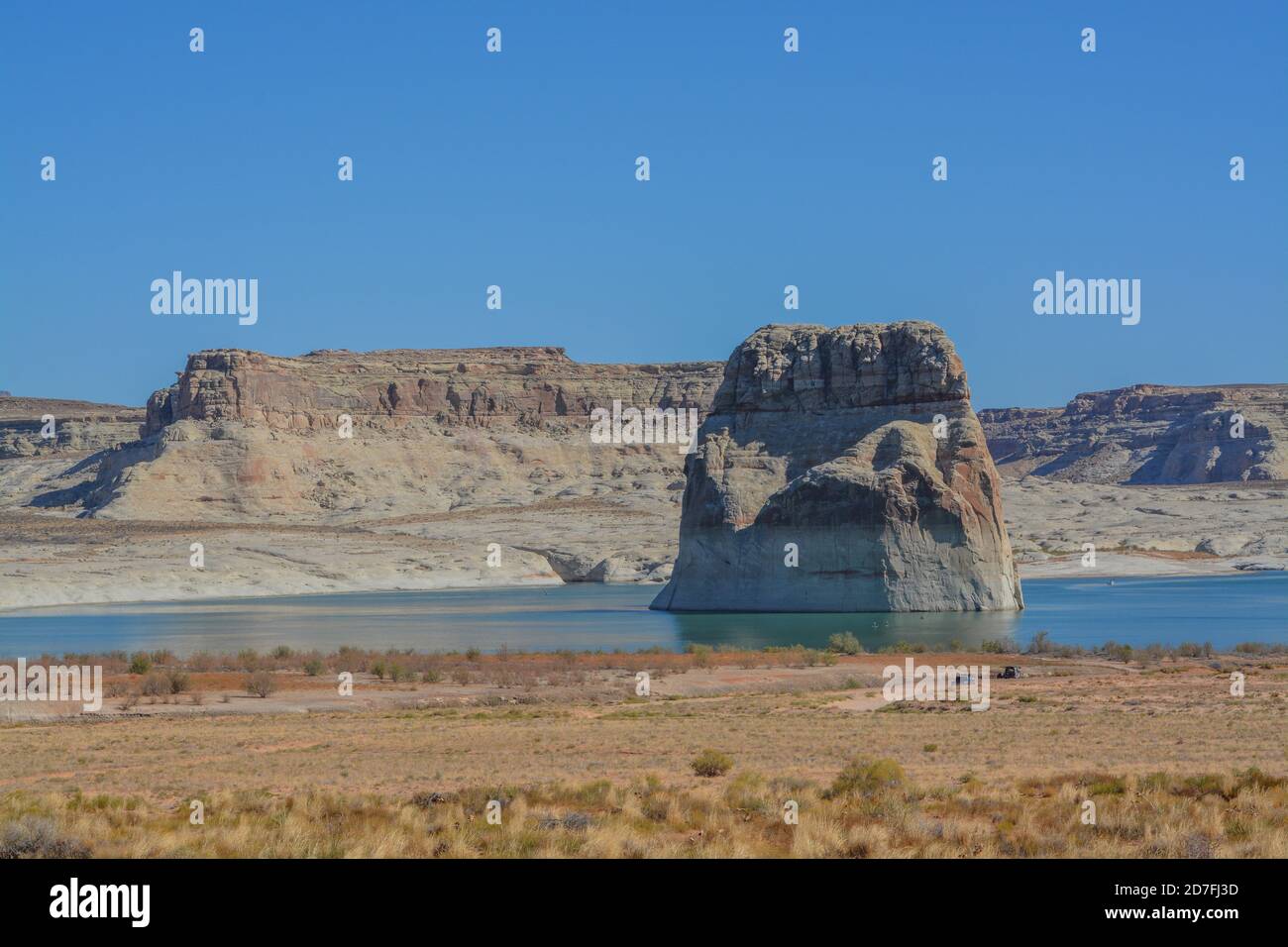 View Of Lone Rock Beach Campground At Wahweap Bay On Lake Powell In ...