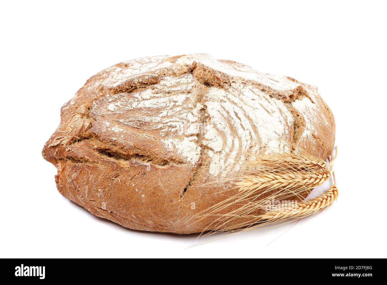 Fresh rye bread isolated on white background Stock Photo - Alamy